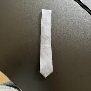 Black Brown 1826 Solid Gray Tie - 80% Silk & 20% Linen, Sleek & Stylish